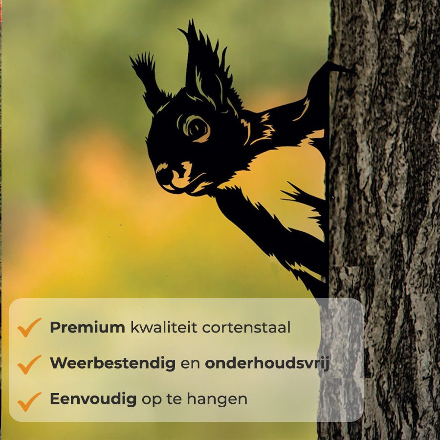 Metalbirds - Eekhoorn realistisch - 23x21cm - Lifestaal
