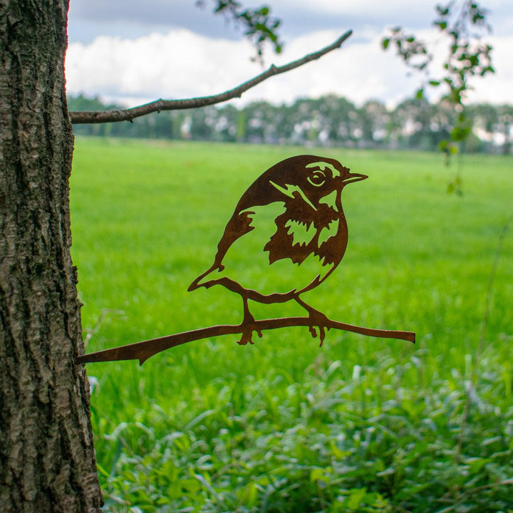 Metalbirds - Roodborstje 25x13cm - Lifestaal