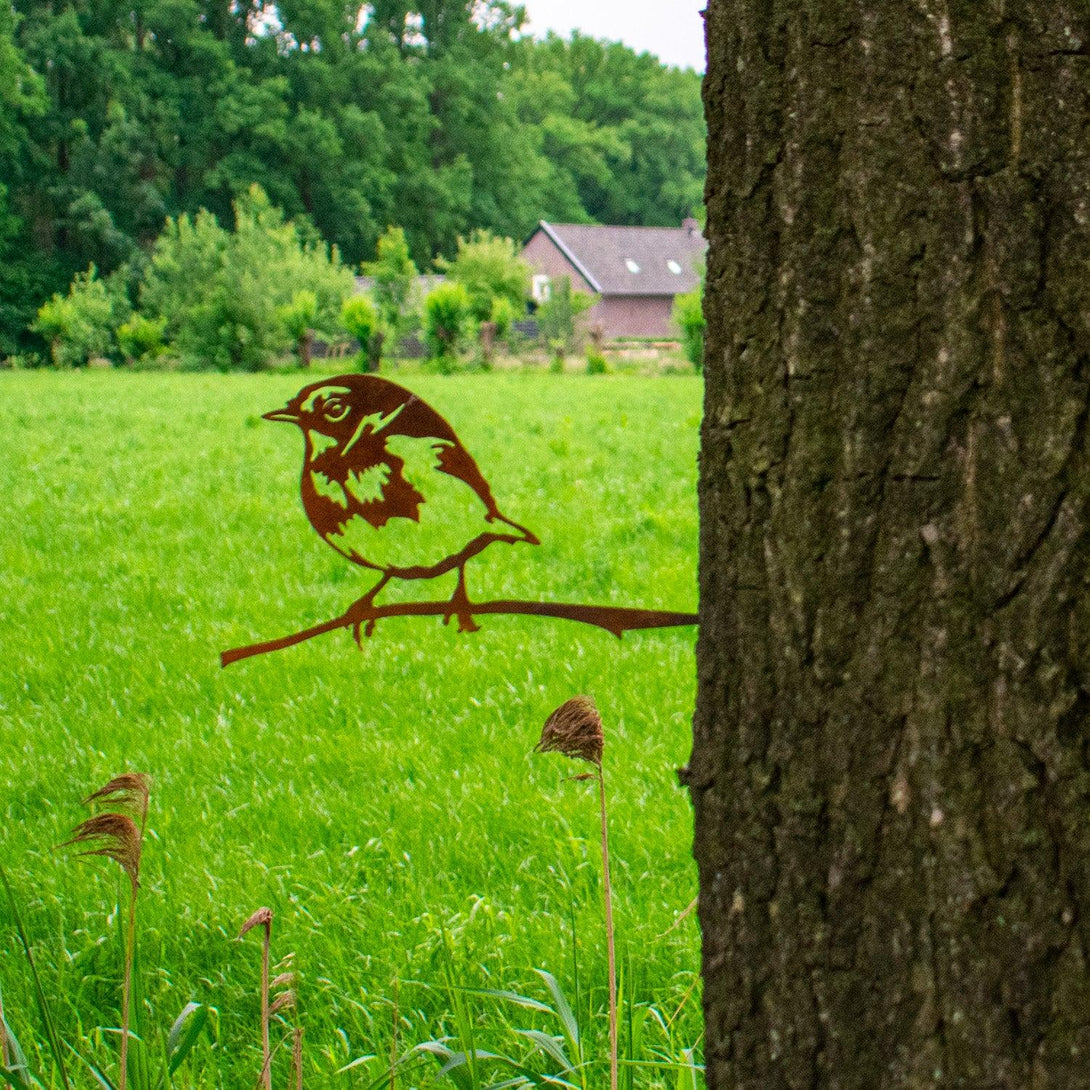 Metalbirds - Roodborstje 25x13cm - Lifestaal