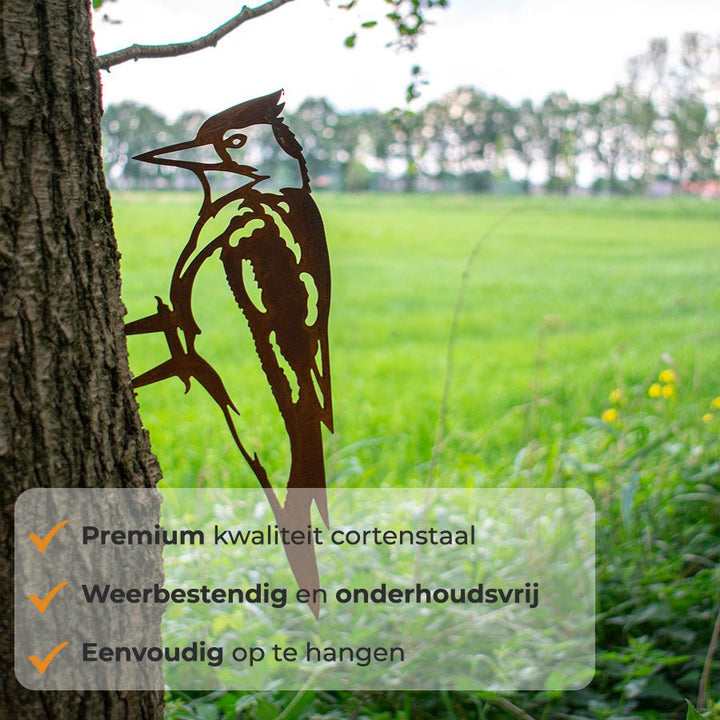Metalbirds - Specht 30x15cm - Lifestaal
