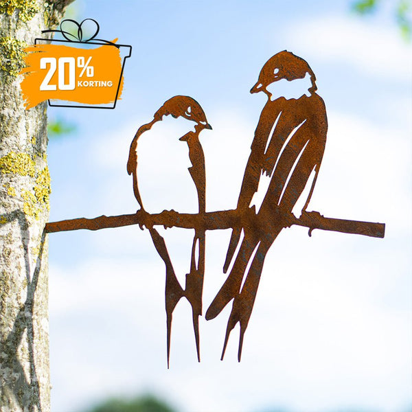 Metalbirds - Zwaluwen paar 30x25cm - Lifestaal