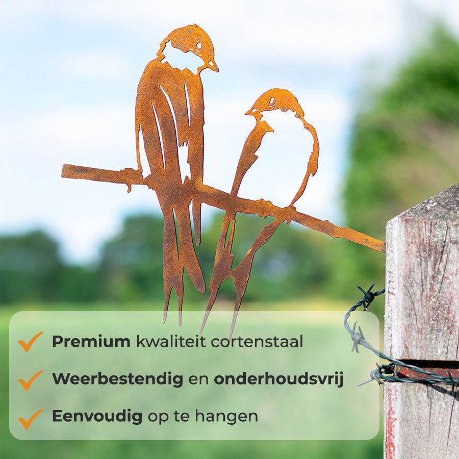 Metalbirds - Zwaluwen paar 30x25cm - Lifestaal