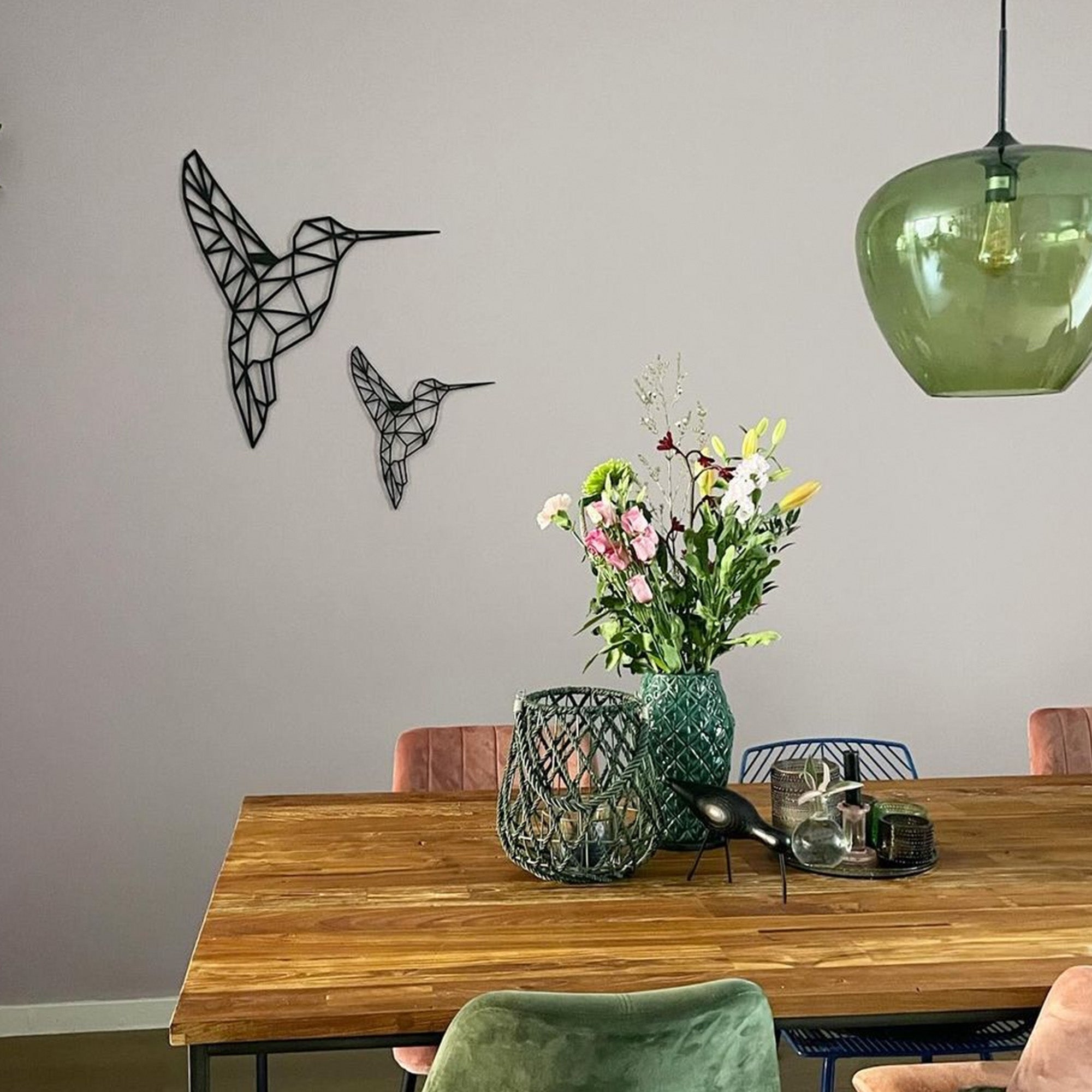 Metalen wanddecoratie - Kolibrie set van 2 - Lifestaal