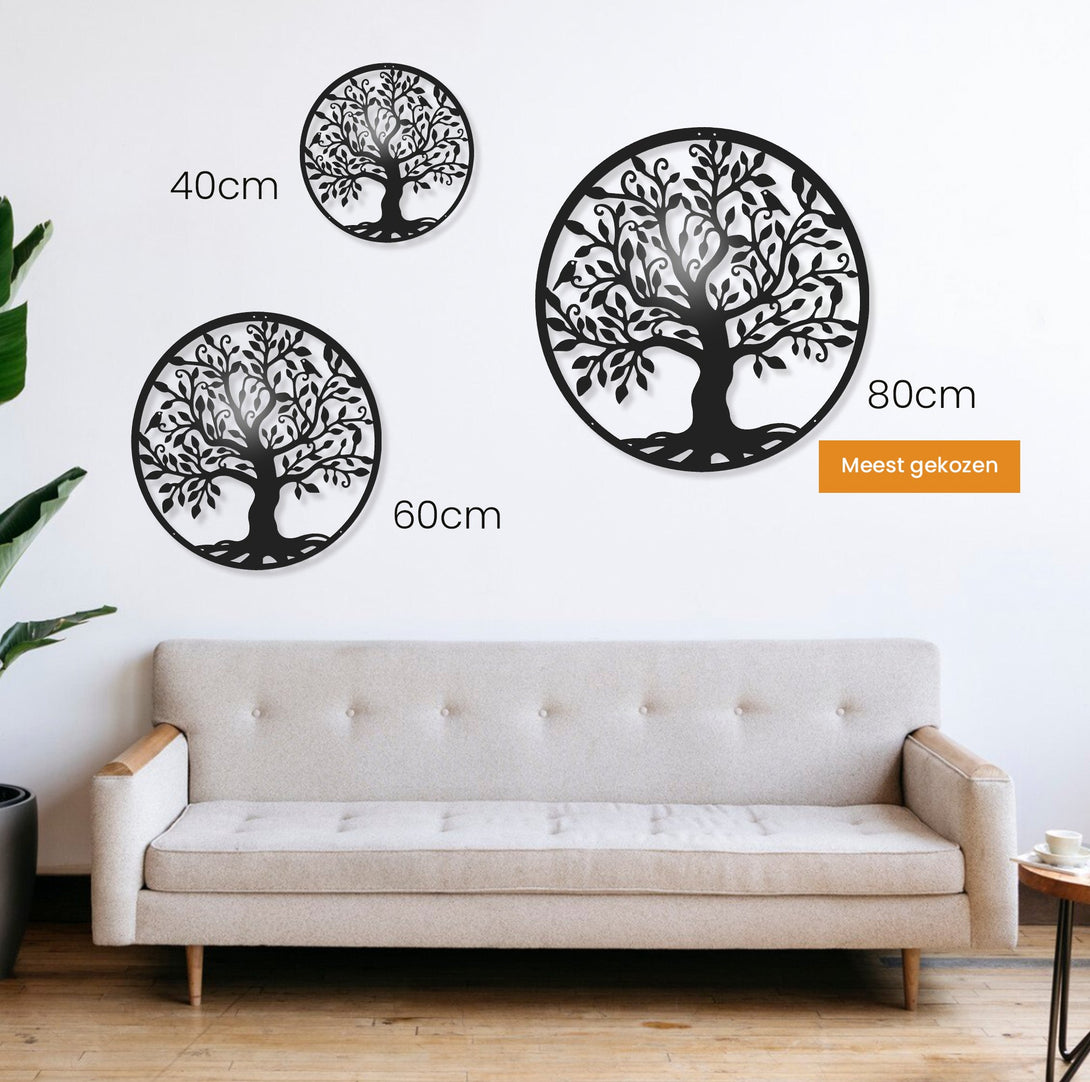 Metalen wanddecoratie - Levensboom - Lifestaal