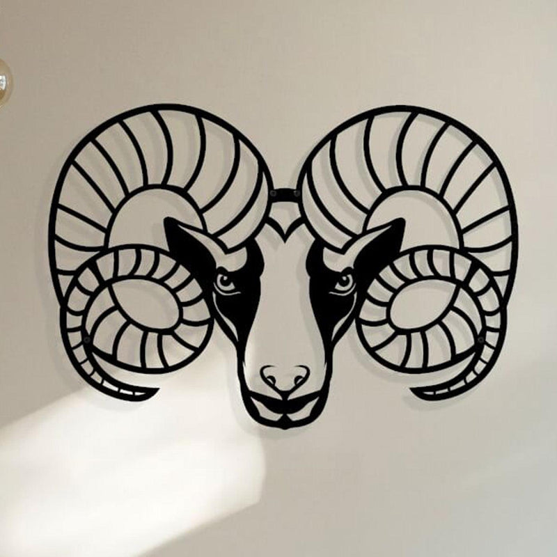 Metalen wanddecoratie steenbok van zwart staal - Lifestaal
