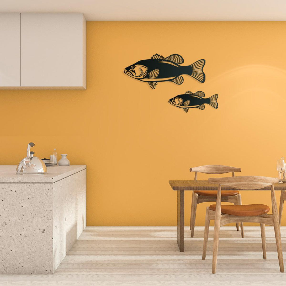 Metalen wanddecoratie - vissen (set van 2) - Lifestaal