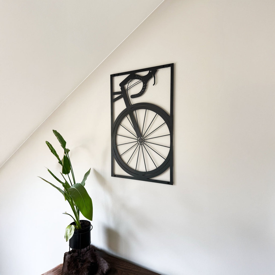 Metalen wanddecoratie - Wielrenfiets 70cm - Lifestaal