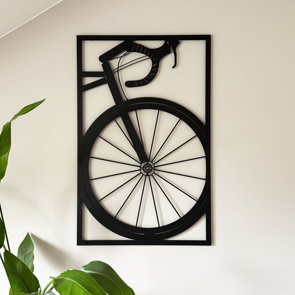 Metalen wanddecoratie - Wielrenfiets 70cm - Lifestaal